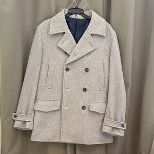 Men's Gray Peacoat